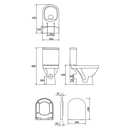 Унитаз-компакт ZIP Cersanit Zip 779 SimpleOn 011 3/5 л с сиденьем duraplast Soft Close K121-010 - фото 2