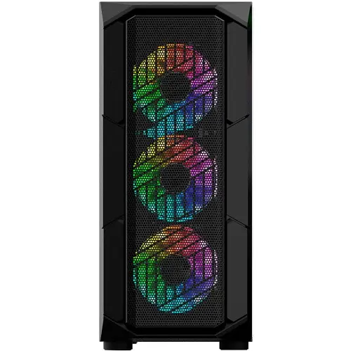 Корпус 1stPlayer XF-BK-4F7, Black, без БЖ, Midi Tower, ATX / Micro ATX / Mini ITX, 1xUSB 3.0 / 2xUSB 2.0, макс. CPU - 165 мм / VGA - 320 мм, 4x120 мм ARGB, бічна панель із загартованого скла - фото 5