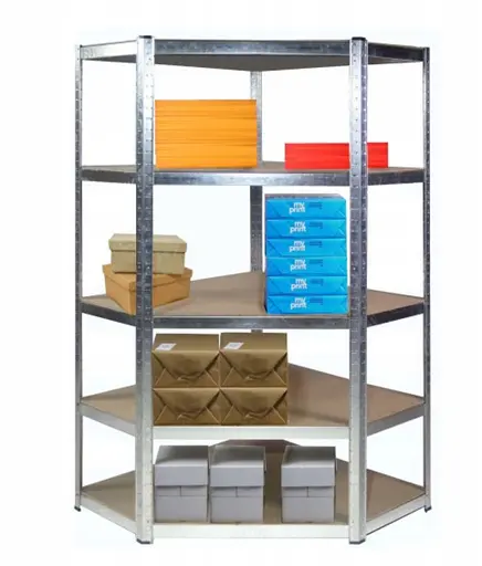 Металевий кутовий стелаж 180x30x90 5 полиць (сірий) - фото 7