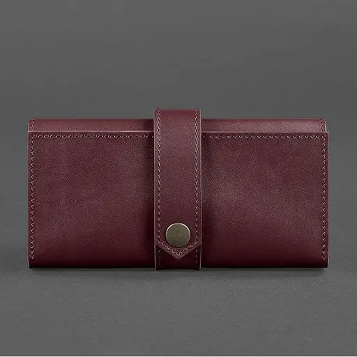 Шкіряне жіноче портмоне 3.0 бордове Krast - фото 6