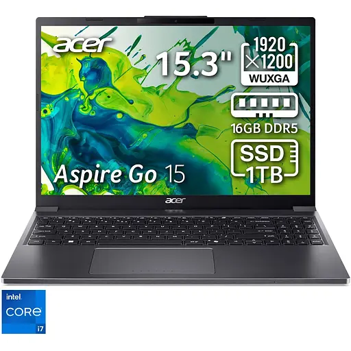 Ноутбук Acer Aspire Go 15 AG15-51P-79QH i7-1355U la 50GHz,15.3'',IPS,16GB DDR5,1TB,UHD,Без ОС