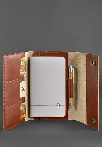 Шкіряний блокнот (Софт-бук) 5.1 світло-коричневий - фото 3