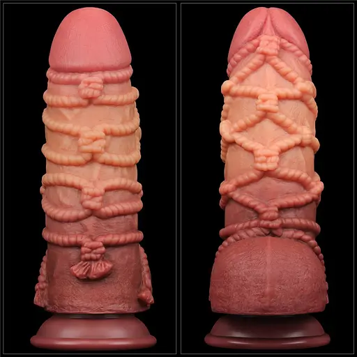 Фалоімітатор Dual-Layered Silicone Nature Cock 9.5'' 24.5 см коричневий - фото 4