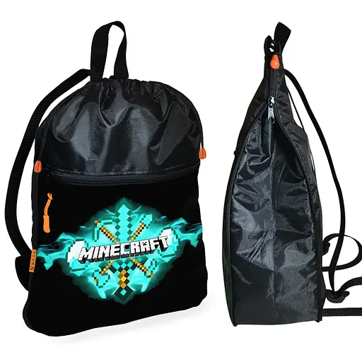 Рюкзак-мешок для обуви,спортивной формы Майнкрафт "Minecraft" детская сумка для сменки с расширителем (01274)