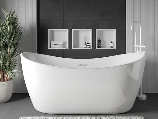 Полка в ванную Nett YW-29, встроенная металлическая 30 см белая - фото 4