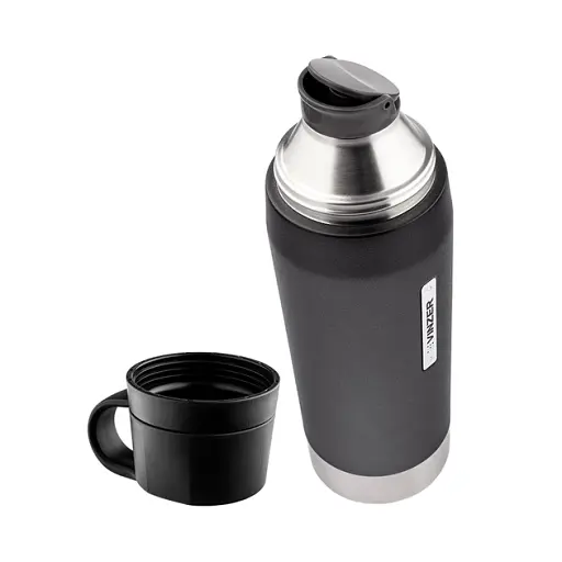 Термос Vinzer чорний нержавіюча сталь 1000 мл (50137) - фото 2