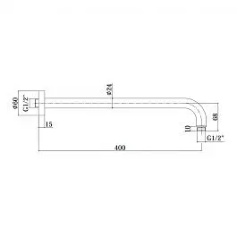 Кронштейн для верхнього душу Paffoni 40 см brushed copper ZSOF034RMSP Бронза - фото 2