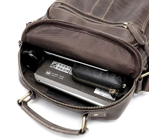 Сумка чоловіча вертикальна шкіряна Vintage 27х21х6 см sum0028947 - фото 9