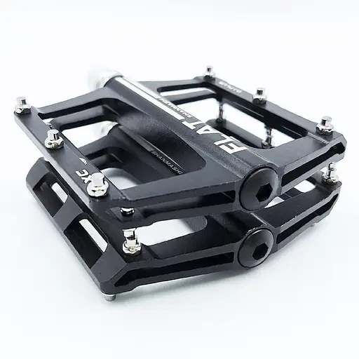 Педали велосипедные алюминиевые Shanmashi Flat 0.1plus на промподшипниках Черный с белым (G0000259)