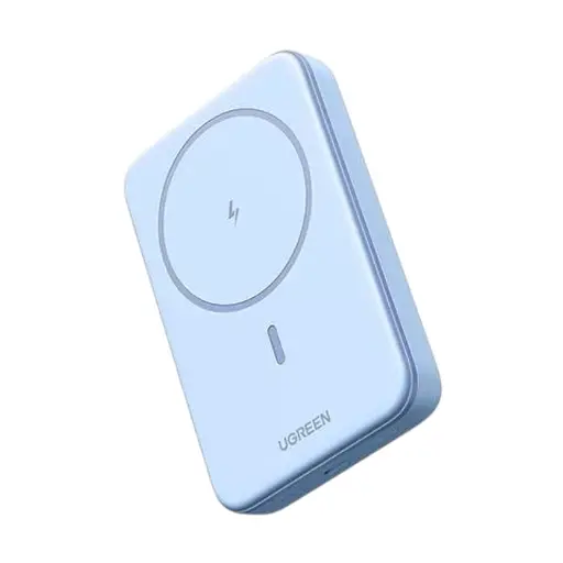 Магнитный Magsafe Павербанк Ugreen PB561 10000 mAh 20 W с беспроводной магнитной зарядкой для iPhone голубой