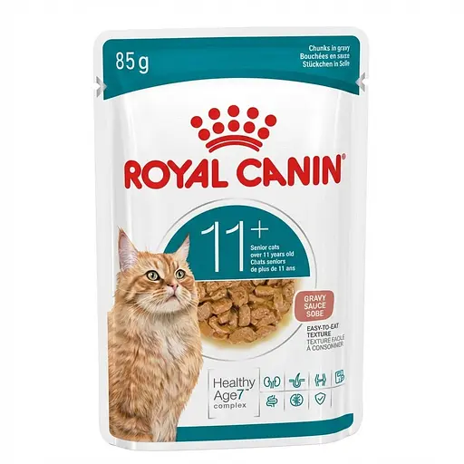Влажный корм Royal Canin Ageing 11+ полнорационный для кошек от 11 лет кусочки в соусе 85 г