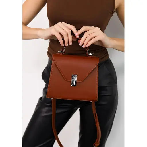 Жіноча шкіряна сумка Futsy Світло-коричнева - фото 1