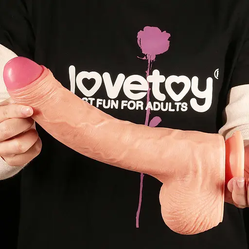 Большой фаллос на присоске LoveToy Nature Cock 28 см телесный - фото 10
