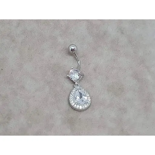 Срібна сережка для пірсингу пупка Umax. 7000U - фото 2