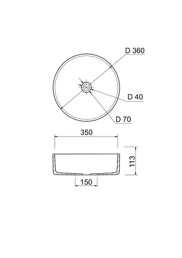 Раковина накладна Adamant ARENA, кругла (100002525) - фото 7