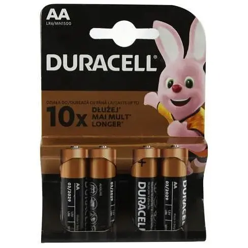 Батарейка AA (LR6), лужна, Duracell Duralock Basic, 4 шт, 1.5V, (MN1500 4BL) - фото 1