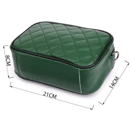 Стеганая женская сумка Vintage из натуральной кожи 21х14х8 см sum0027042 - фото 3