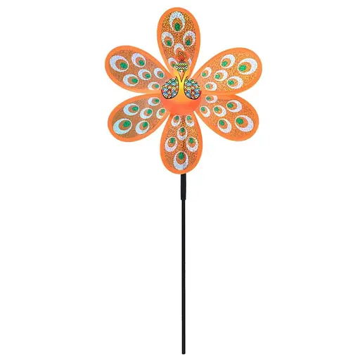Ветряная мельница цветок, диаметр 29 см, палочка 45 см, фольга, 29x29x3 см