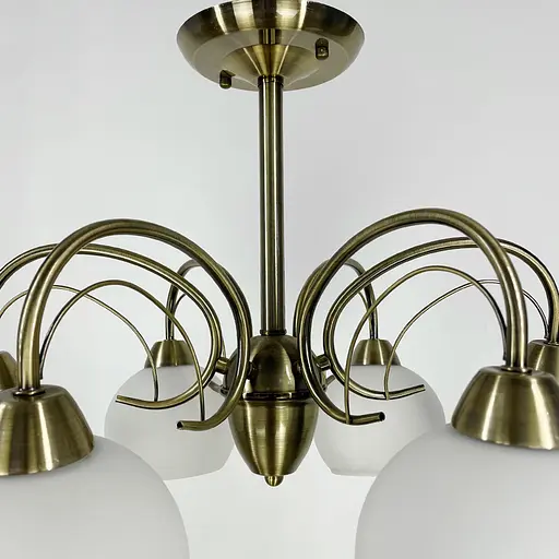 Люстра в бронзовому корпусі на 6 білих плафонів Line.F 91063/6 AB+WT - фото 3