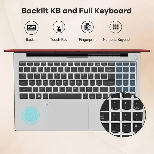 Ноутбук NIMO N153 R5 6600H/32GB/1TB Red [137453] - фото 3