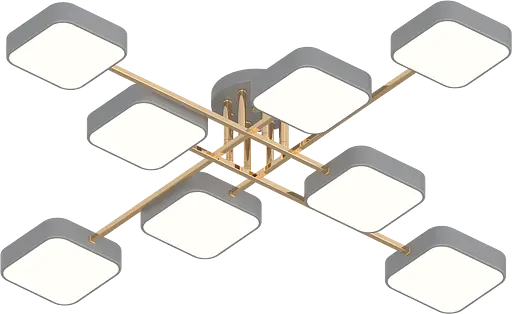 Люстра XI3350-8 серый + золото