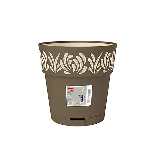 Вазон пластиковый OPERA GAIA, круглый, с автополивом, 25 см, 7,5 л (88502)