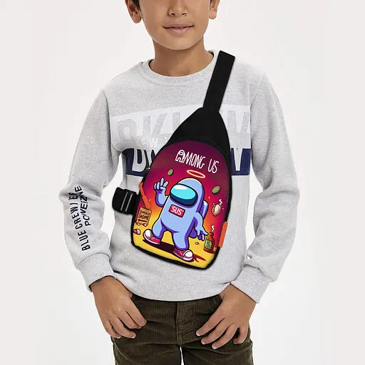 Сумка через плече дитяча Among Us 29х17 см сумка слінг для хлопчика (02040)