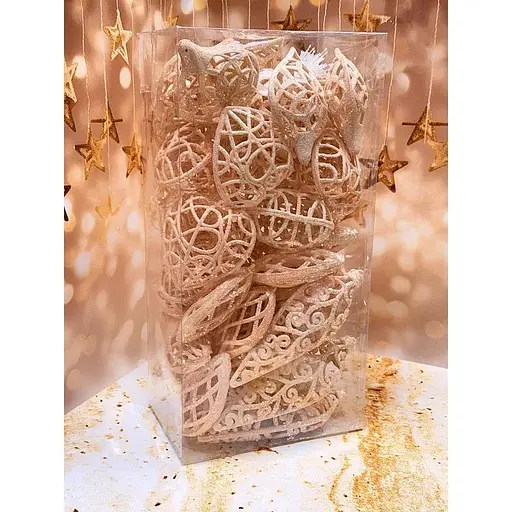 Набір підвісок легкі блискучі 40 шт Пудра - фото 1