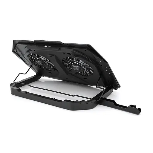 Підставка для ноутбука IceCoorel N10, 10-18", 2*125mm 1400±10% RPM, корпус пластик+алюміній, 2xUSB 2.0+LCD display+підставка для мобільного телефону - фото 2
