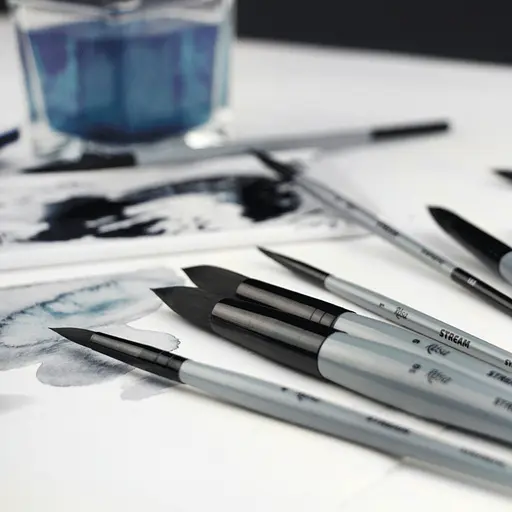 Пензель синтетика кругла STREAM 132 №0 коротка ручка Rosa - фото 5