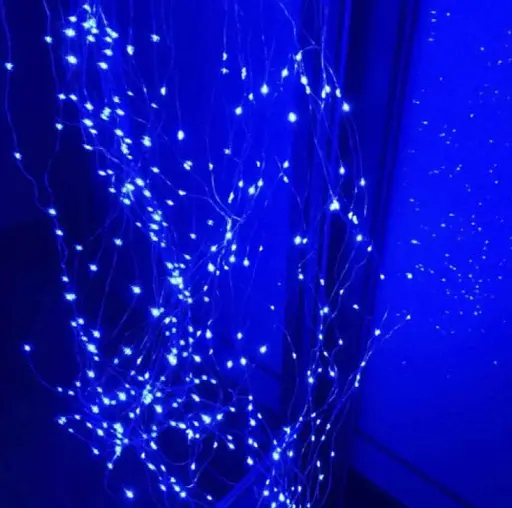 Новогодняя конусная гирлянда 2 м 20 нитей 400 LED лампочек Синий - фото 9