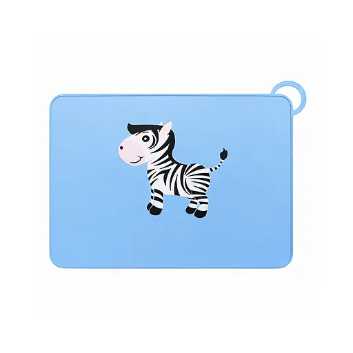 Детский силиконовый коврик под тарелку 30х40 см голубой 88169 - фото 1