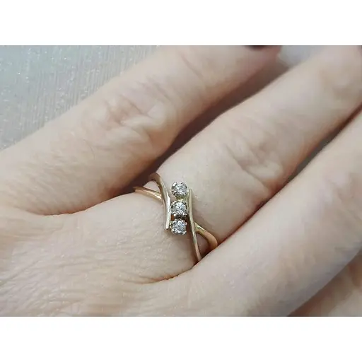 Золоте кільце Гаразд з фіанітами. 3523562 16 - фото 2