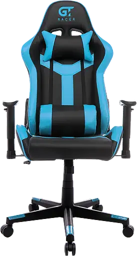 Геймерское кресло GT Racer черное с синим (X-2527 Black/Blue) - фото 3