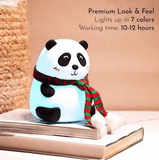 Детский силиконовый ночник Panda Silicone Lamp LJC-142-A аккумуляторный светильник игрушка для сна - фото 4