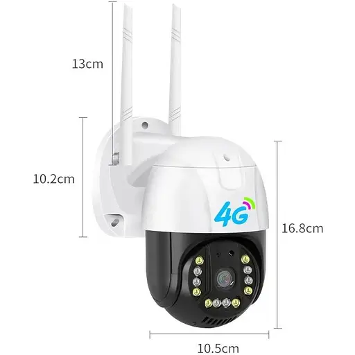 IP камера відеоспостереження RIAS P20 v380 APP Wi-Fi 3MP 4G вулична з віддаленим доступом White - фото 4