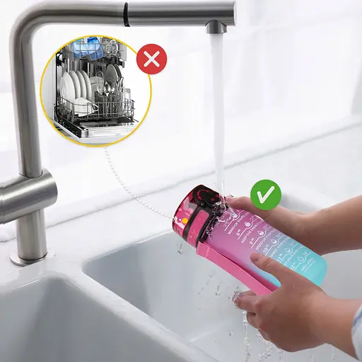 Пляшка для води 4FIZJO спортивна 500 мл 4FJ0628 Pink/Sky Blue (P-5905973400749) - фото 7