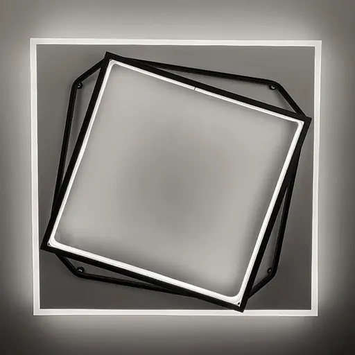 Стельовий світильник Square у чорно-білому каркасі | Арт. S 20-500*500 BK+WT | Line F - фото 5