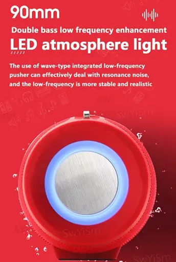 Портативная Bluetooth колонка T&G TG-322 беспроводная переносная колонка с влагозащитой Красная - фото 3