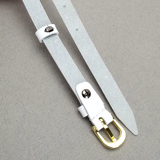 Ремень кожаный женский узкий белый HC-1562 (130 см) - фото 5