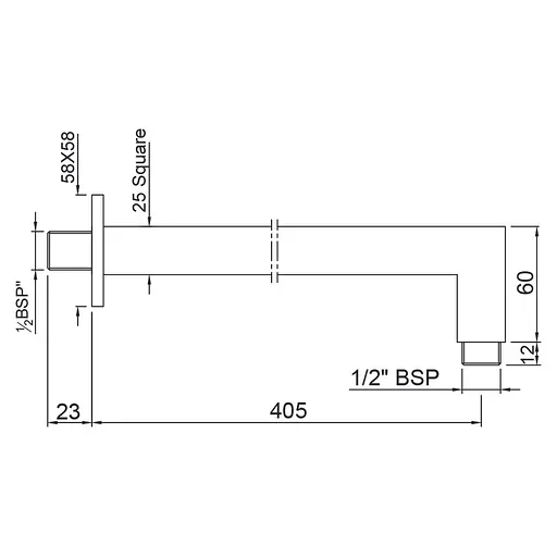 Кронштейн для верхнього душу Jaquar SHA-CHR-455L400 Хром - фото 2