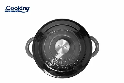 Каструля з кришкою Heinner Marble Grey чавунна емалірована сірий мармур (HR-ZVC-S24) - фото 3