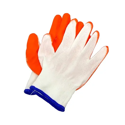 Перчатки рабочие строительные защитные стрейчевые с латексным покрытием, Yu Xin Оранжевый 87053 - фото 2