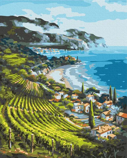 Картина за номерами на підрамнику Brushme Приморське поселення