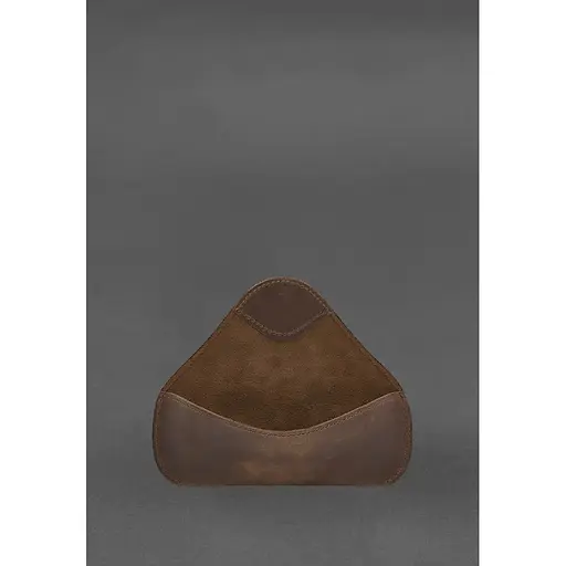 Кожаный чехол для очков BlankNote Crazy Horse с клапаном на резинке Темно-коричневый  - фото 4