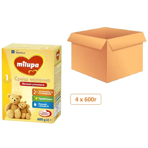 Суміш молочна суха Milupa 1 МП (4Х600 г)