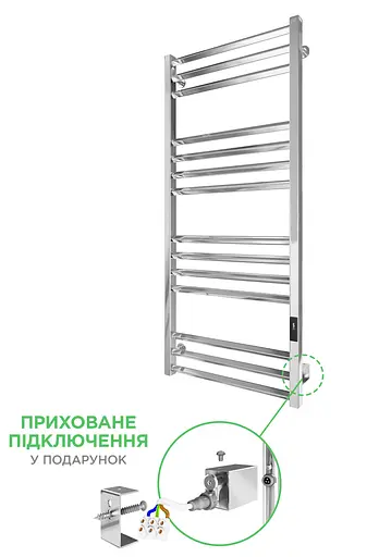 Електрична рушникосушка Mario Кіото-I 1170x530/500 TR K 2.0 таймер-регулятор 2.2.2201.03.P, Хром, універсальне (коннектор), Електронний - фото 1