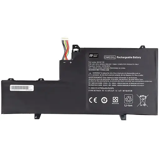 Акумулятор PowerPlant для ноутбуків HP EliteBook X360 (OM03XL) 11.55V 4700mAh