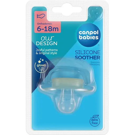 Пустышка силиконовая анатомическая Canpol babies Love&Sea 6-18 месяцев голубая (34/909_blu) - фото 3