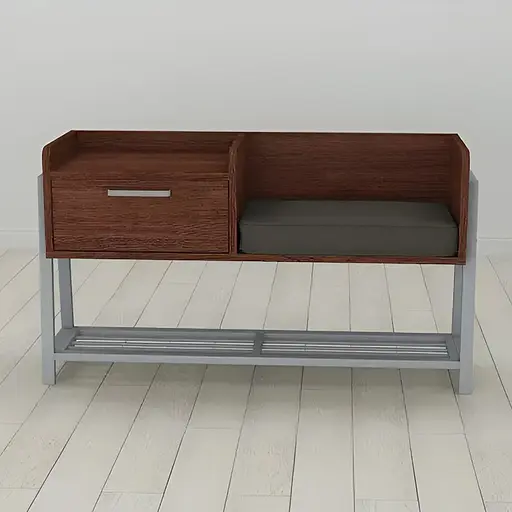 Банкетка з тумбочкою Ferrum-decor Бланка 540x1000x320 метал Сірий ДСП Венге 16 мм (FRD-105305)